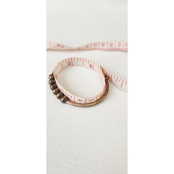 925 Sterling Silver Vintage Ball Add-A Bead Cuff Bracelet 6.25" - Picture 5 of 6